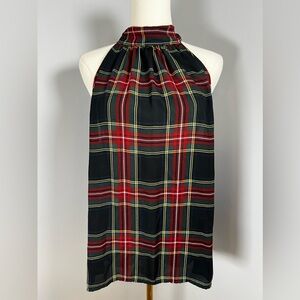 J.Crew Factory Bow Tie Blouse in Holiday Plaid